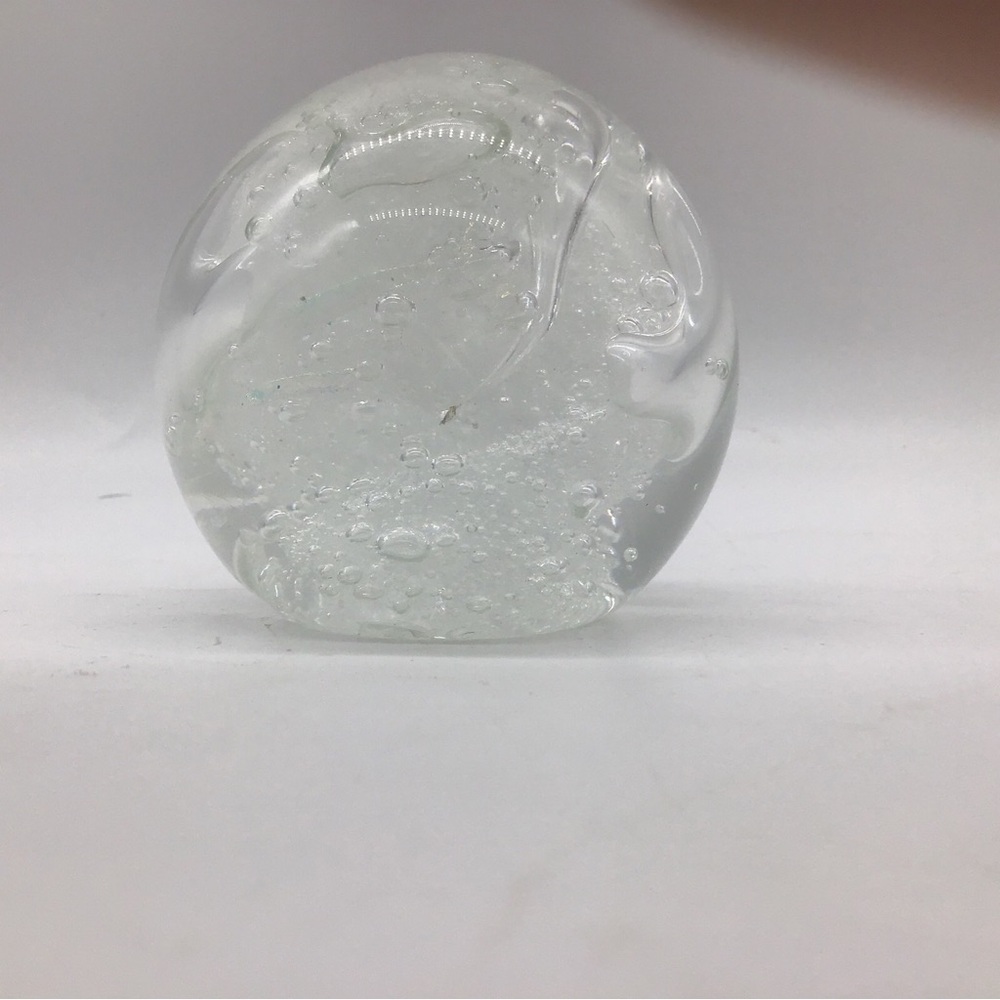Vintage Karg Glass Paperweight Iridescent Bubble Signed Karg